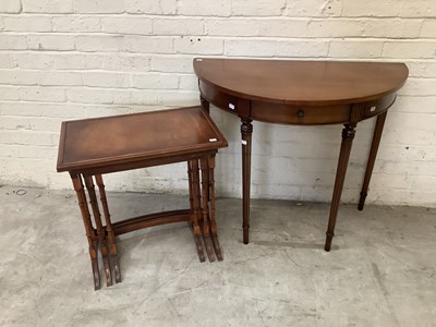 Lot 2667 - A reproduction mahogany demi-lune side table,...
