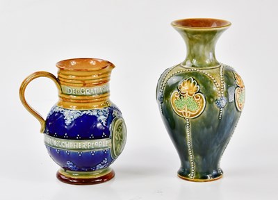 Lot 1532 - DOULTON LAMBETH; a Victoria Artware jug,...