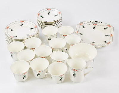 Lot 1456 - SHELLEY; a part tea service with hand painted...