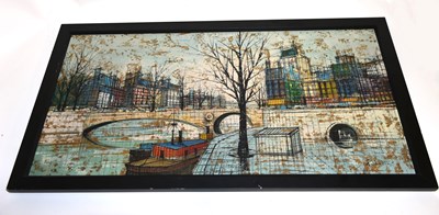 Lot 6293 - F. LITTI; oil on canvas, Parisian scene,...