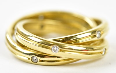 Lot 45 - CARTIER; an 18ct yellow gold diamond set...