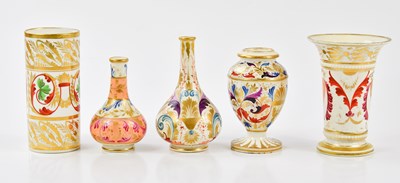 Lot 1465 - DERBY; five pieces of late 18th century...