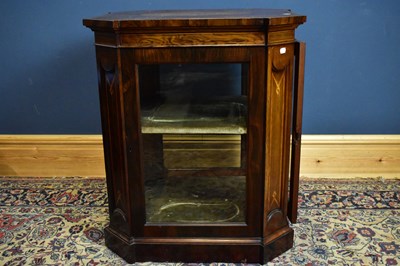 Lot 2413 - An Edwardian inlaid rosewood display cabinet...