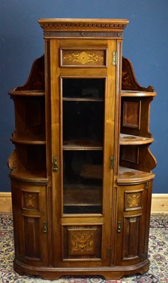 Lot 2414 - An Edwardian inlaid rosewood corner display...