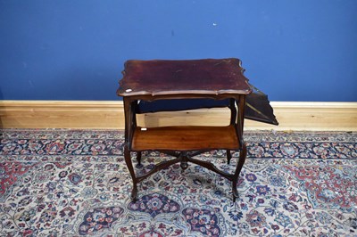 Lot 2521 - An Edwardian mahogany cake stand table with...