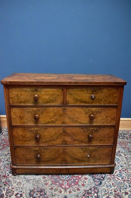 Lot 2465 - A Victorian walnut chest of two short over...