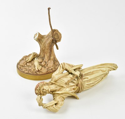 Lot 2179 - ROYAL WORCESTER; a large blush ivory figure,...
