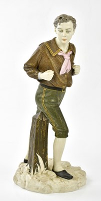 Lot 2165 - ROYAL WORCESTER; a painted blush ivory figure...
