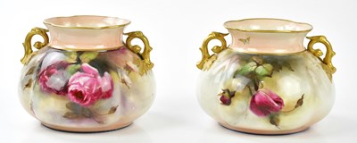 Lot 2029 - JOSEPH HADLEY, ROYAL WORCESTER; two twin...