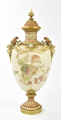 Lot 2010 - ROYAL WORCESTER; a large and impressive twin...