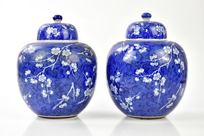 Lot 2147 - A pair of English ceramic Chinese style ginger...