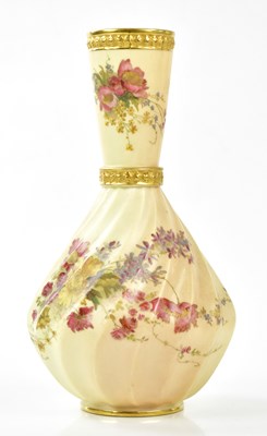 Lot 2102 - ROYAL WORCESTER; a blush ivory vase of...