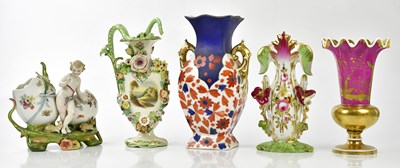 Lot 2071 - A group of 19th century and later ceramics,...