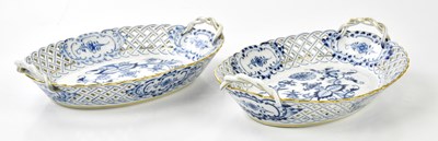 Lot 2072 - MEISSEN; a pair of 20th century twin handled...