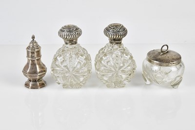 Lot 2585 - A pair of Victorian glass perfume bottles with...