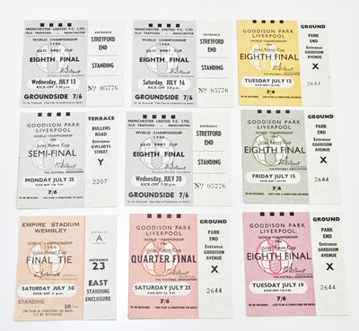 Lot 1235 - 1966 WORLD CUP; a group of nine ticket stubs,...