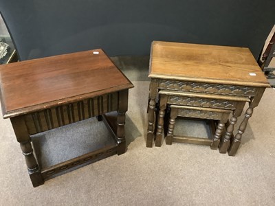 Lot 2669 - A reproduction oak nest of three graduated...