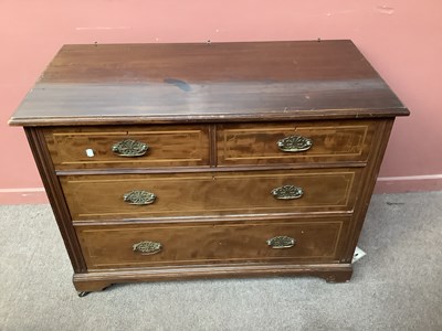 Lot 2552 - An Edwardian inlaid mahogany chest of two...