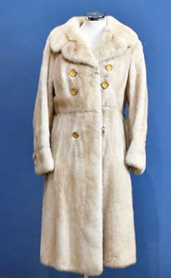 Lot 1051 - A full length vintage beige fur coat with...