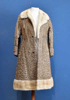 Lot 1052 - A light brown vintage Persian lamb full length...