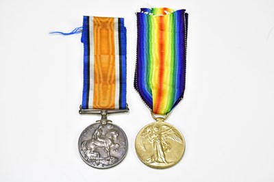 Lot 512 - WWI War and Victory Medal pair named to Pte E....