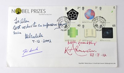 Lot 349 - NELSON MANDELA; a first day cover signed by...