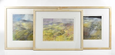 Lot 135 - GEOFFREY SALMON; three landscape watercolours,...