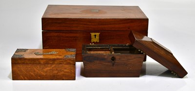 Lot 1076 - A 19th century mahogany writing slope,...