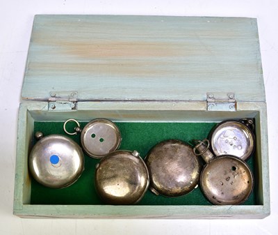 Lot 2205 - A group of five hallmarked silver watch cases,...