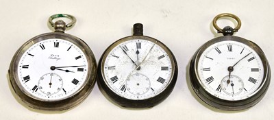 Lot 2200 - KAY'S CHALLENGE; a silver cased pocket watch,...