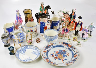 Lot 1501 - A collection of mixed ceramics to include two...