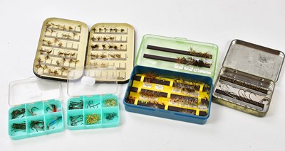 Lot 1396 - A small group of fishing hooks and flies.