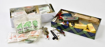 Lot 1397 - A group of pike fishing lures and hooks.