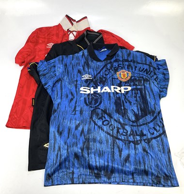 Lot 5210 - MANCHESTER UNITED; three vintage replica...
