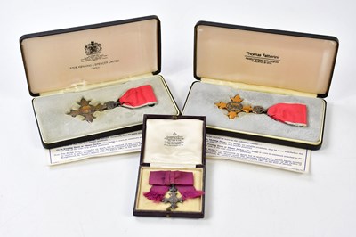 Lot 465 - A cased M.B.E together with a cased O.B.E and...