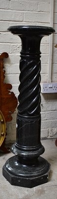 Lot 2293 - A green marble column with barleytwist type...