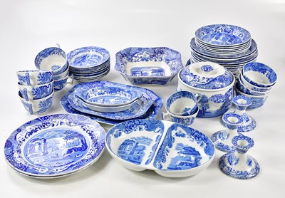 Lot 1451 - SPODE; an extensive blue and white dinner...