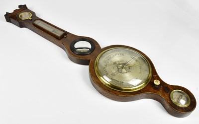 Lot 2249 - A Georgian mahogany wheel barometer with...