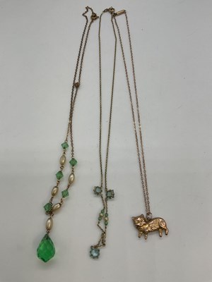 Lot 1229 - Two 9ct yellow gold fine link chains...