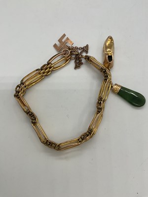 Lot 1176 - A 9ct yellow gold gate link bracelet...