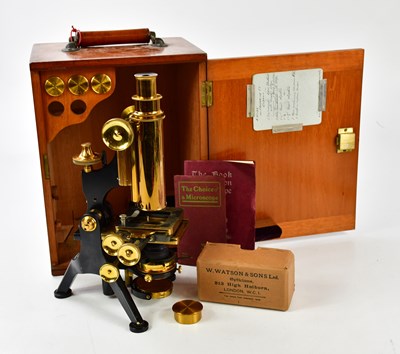 Lot 1046 - W. WATSON & SONS LONDON; a brass and lacquered...