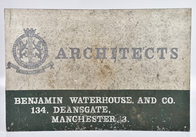 Lot 1033 - A vintage advertising tin sign: Architects,...