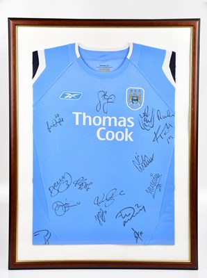 Lot 1348 - MANCHESTER CITY; a part autographed shirt from...