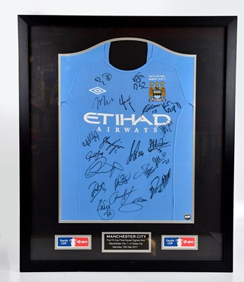 Lot 1241 - MANCHESTER CITY; an autographed replica F.A....