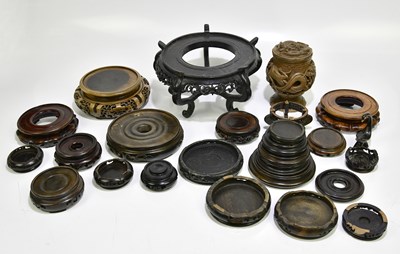 Lot 1589 - A Chinese carved wood vase and cover,...
