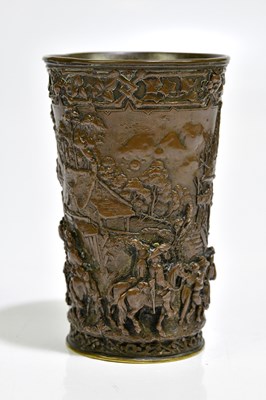 Lot 2012 - A late 19th century Continental copper beaker...