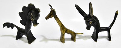 Lot 1557 - WALTER BOSSE (1904-1979); three cast metal...