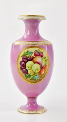Lot 1454 - A 19th century hand painted pedestal vase,...