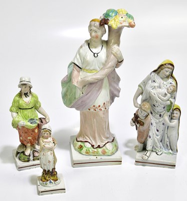 Lot 1436 - Four 19th century Staffordshire pearlware...