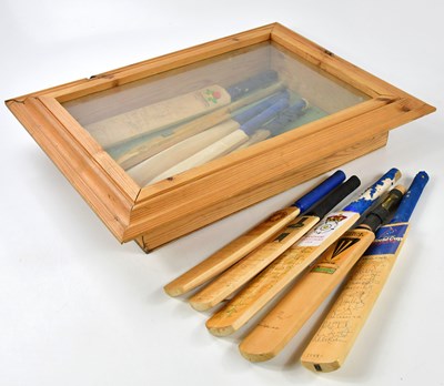 Lot 1401 - A collection of multi-signed miniature cricket...